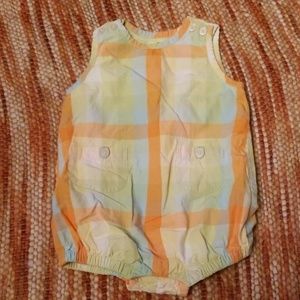 Baby boys 6 12 month gap plaid romper outfit